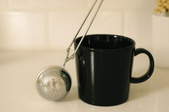 Bamboo Switch Silver Mesh Tea Strainer