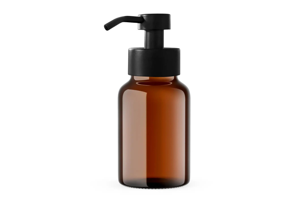 Amber Glass Foaming Soap Dispenser 8oz