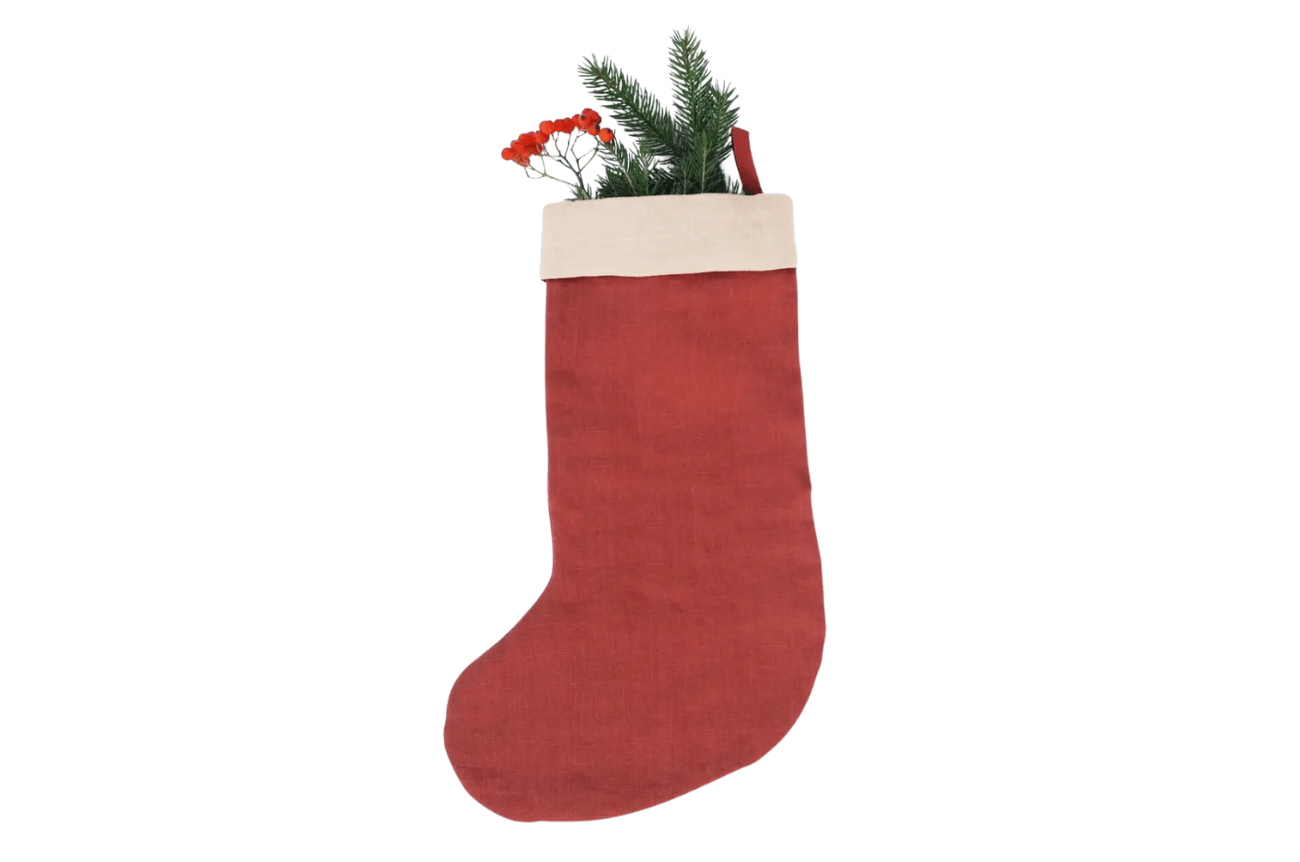 MagicLinen Red Clay Zero-Waste Christmas Stocking