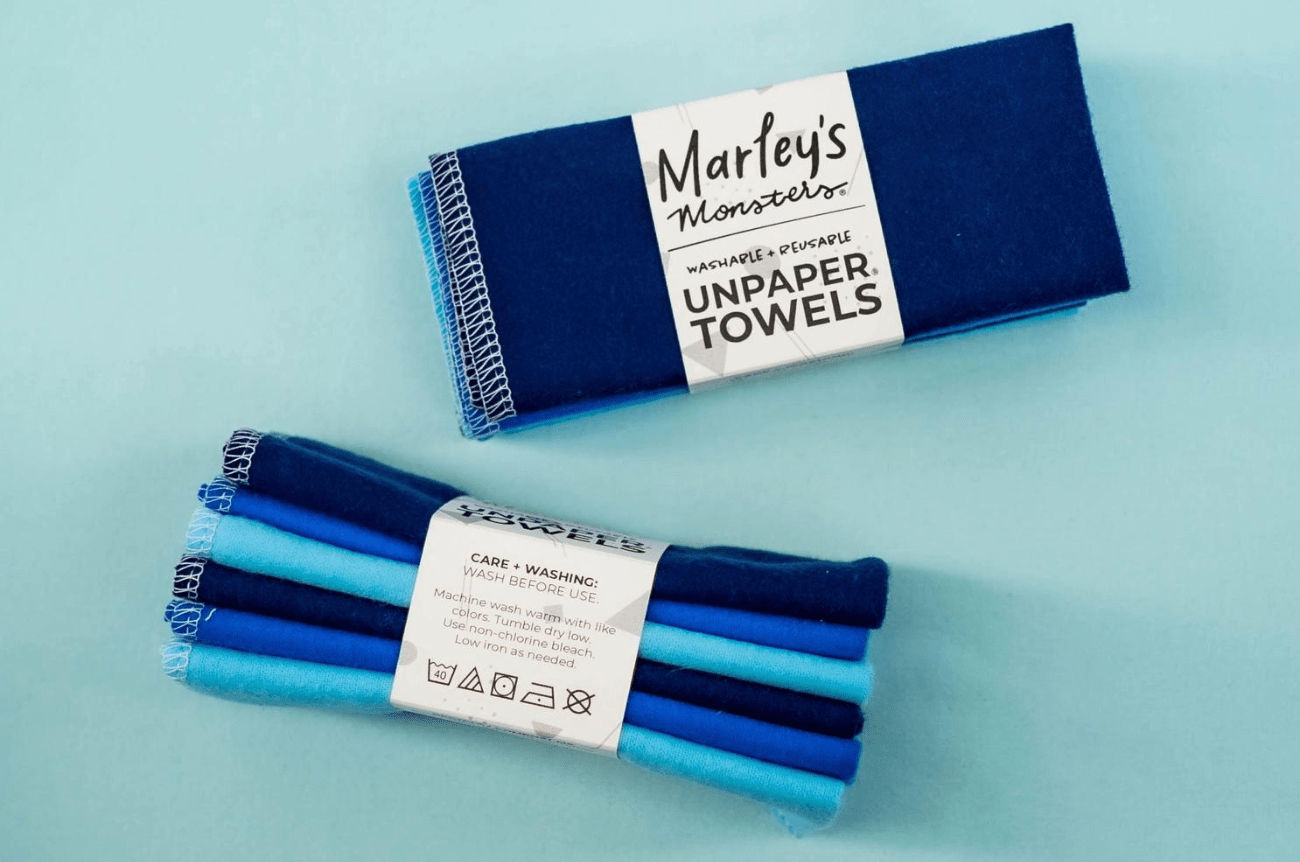 Marleys Monsters Solids - Blues 6 Pack Unpaper Towels