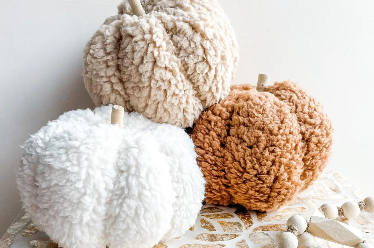 Plush Sherpa Pumpkins