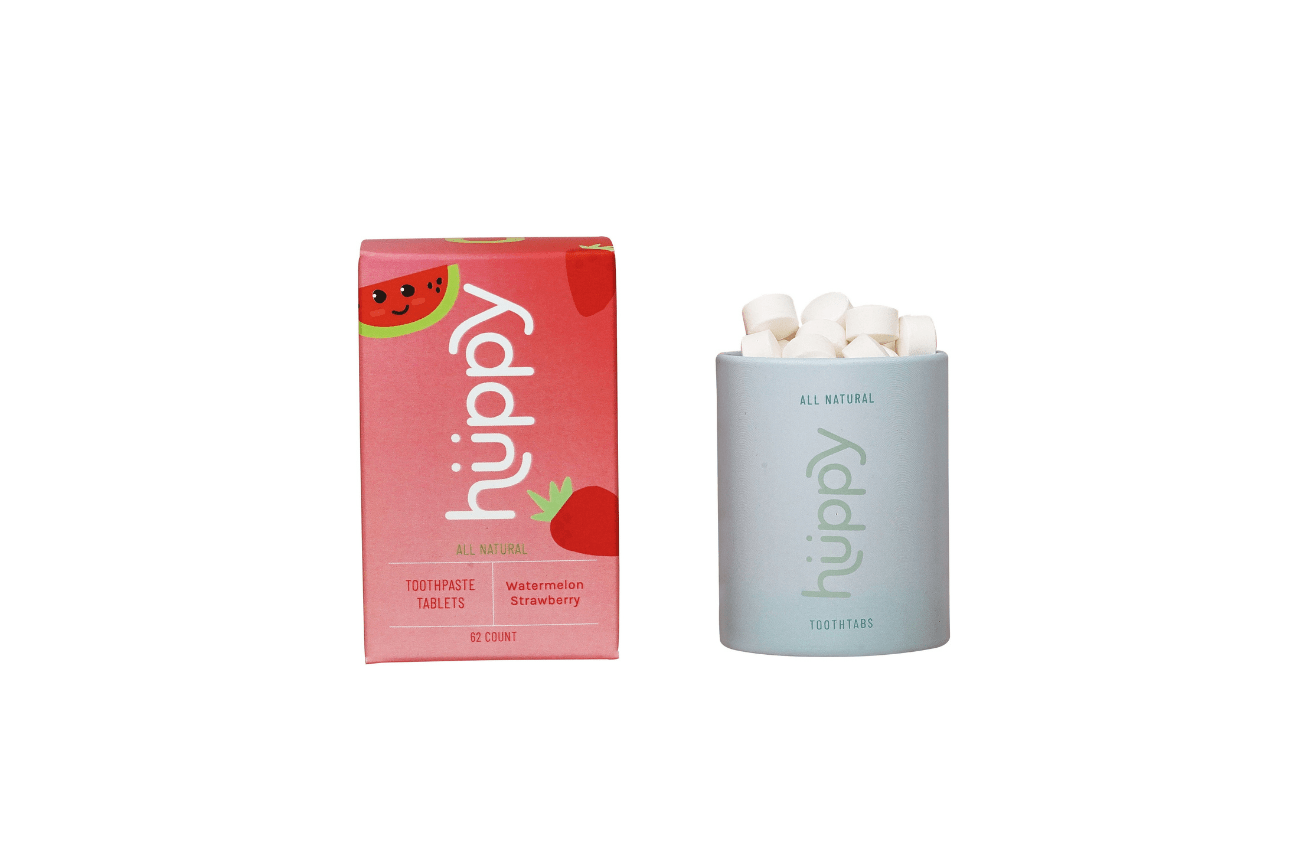 Huppy Strawberry Watermelon Toothpaste Tablets - Box